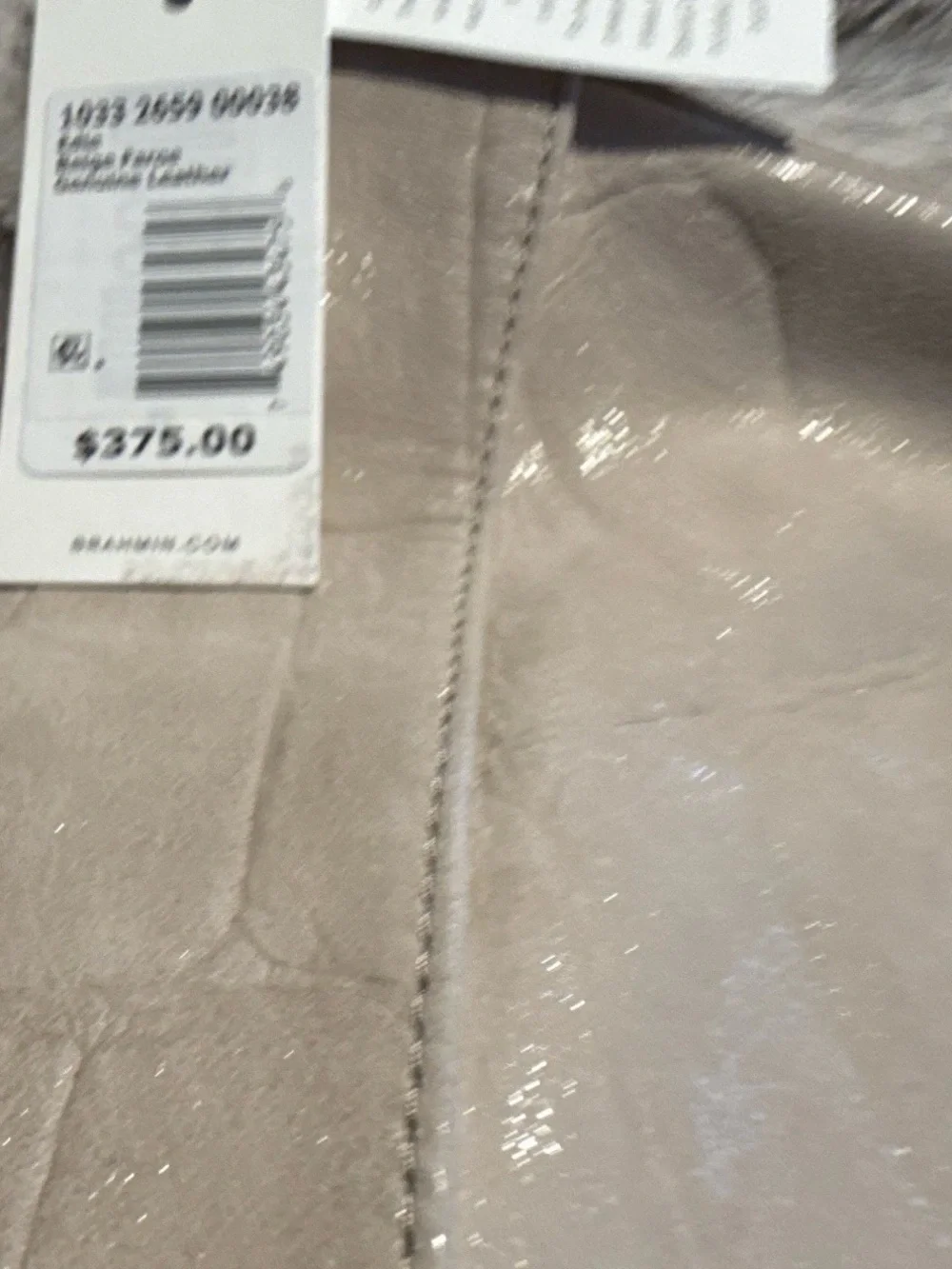 Brahmin Beige Patent Leather Shoulder Bag